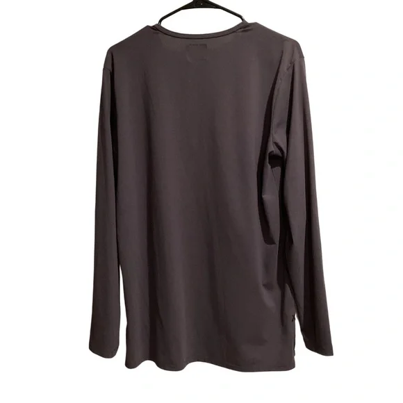 Cuts Men’s Henley Shirt Long Sleeve Dark Gray - Picture 2 of 10